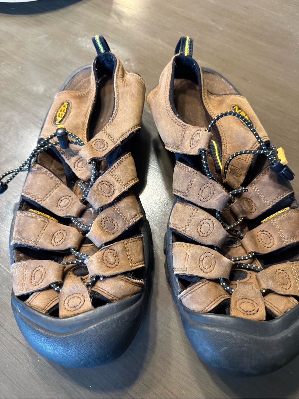 Keen Brown Leather Sport Sandals with Black Soles